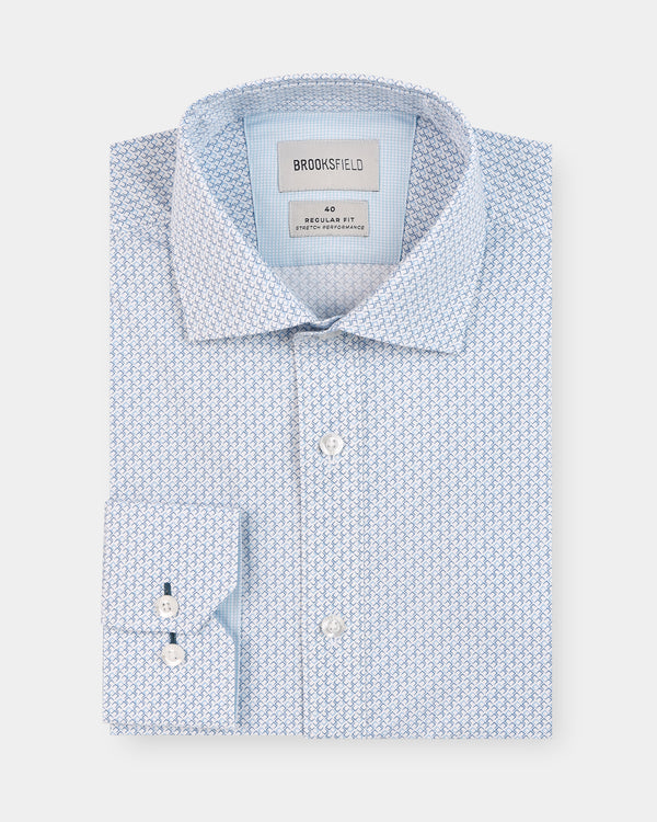Geo Print Reg Fit Business Shirt