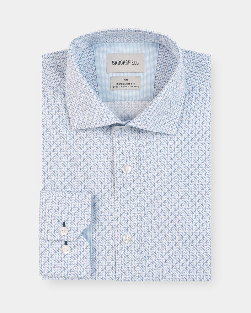 Geo Print Reg Fit Business Shirt