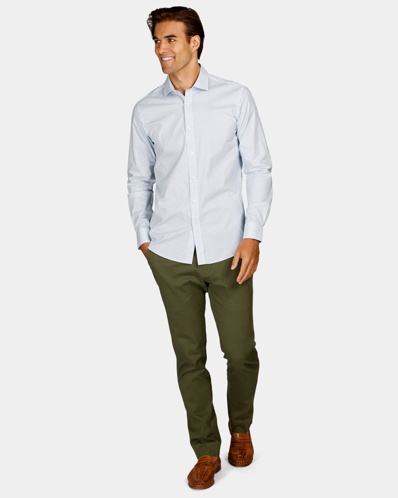 Geo Print Reg Fit Business Shirt