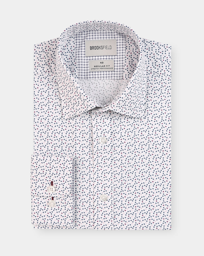 Abstract Print Reg Fit Business Shirt