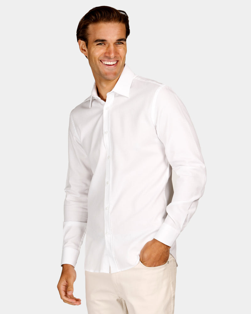 Textured Plain Slim Fit Dress Shirt