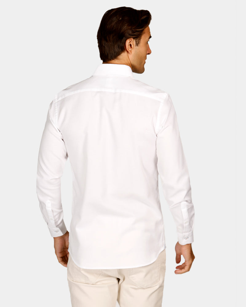 Textured Plain Slim Fit Dress Shirt