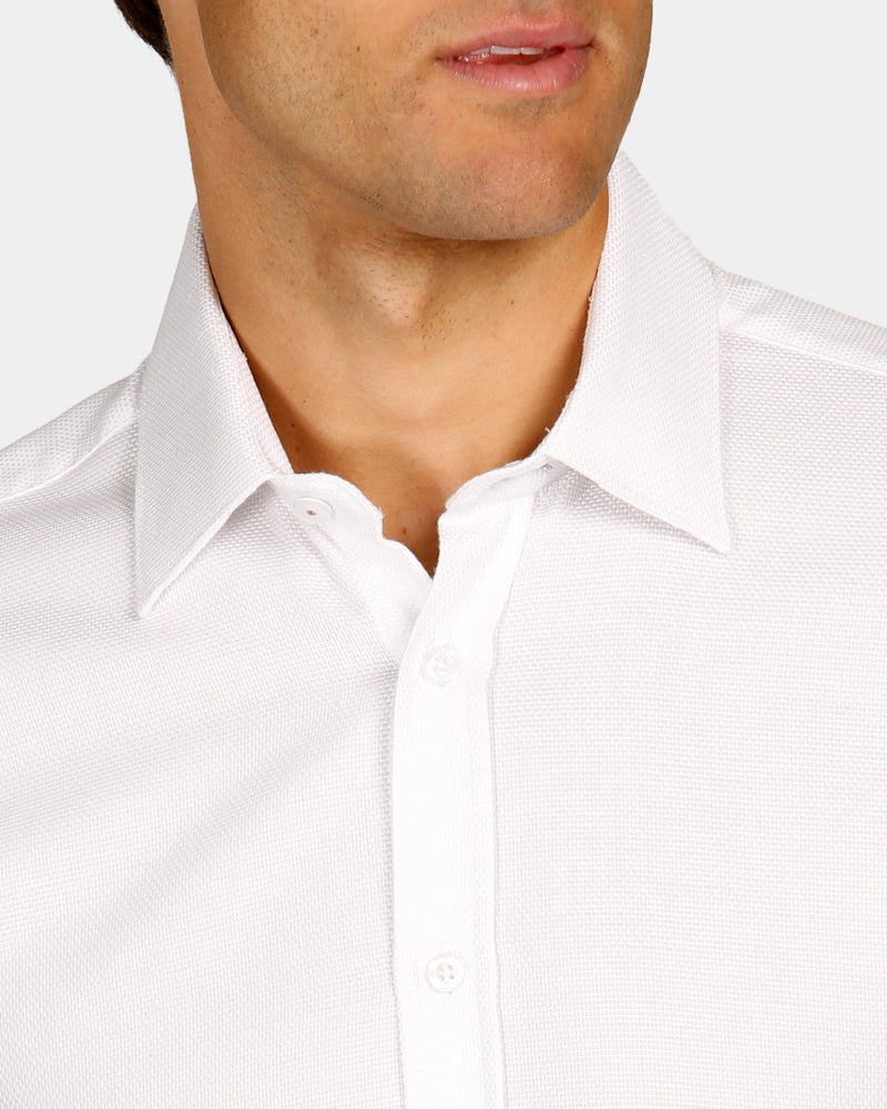Textured Plain Slim Fit Dress Shirt