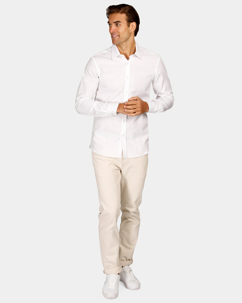 Textured Plain Slim Fit Dress Shirt