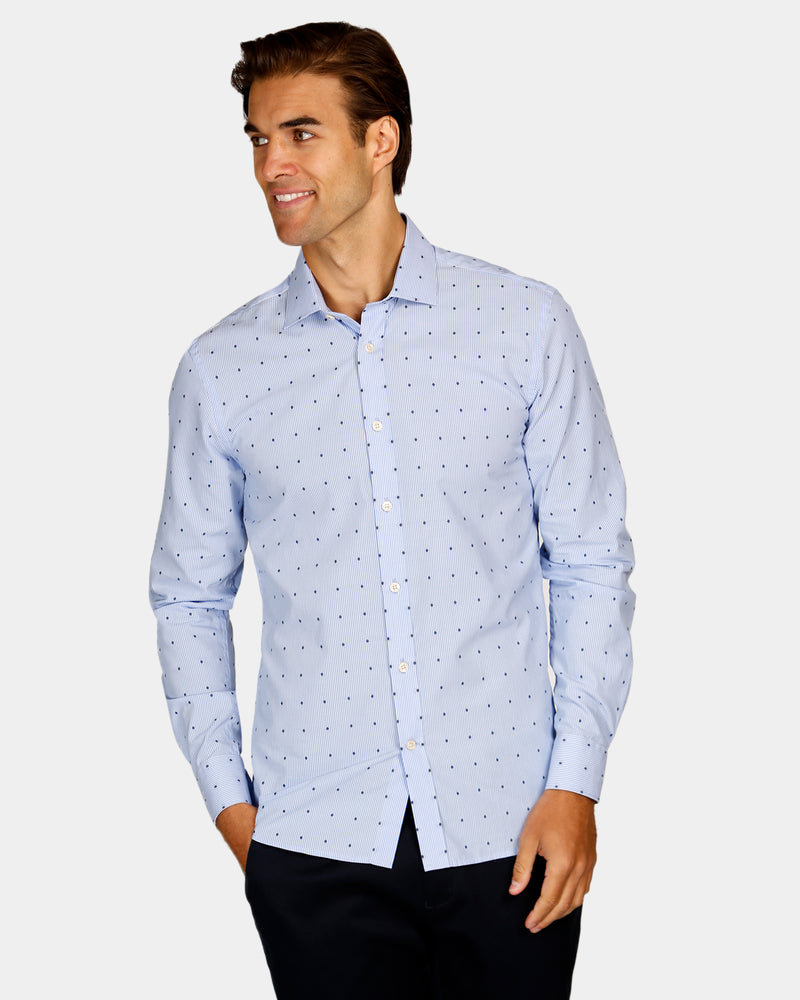 Contrast Dot Slim Fit Dress Shirt