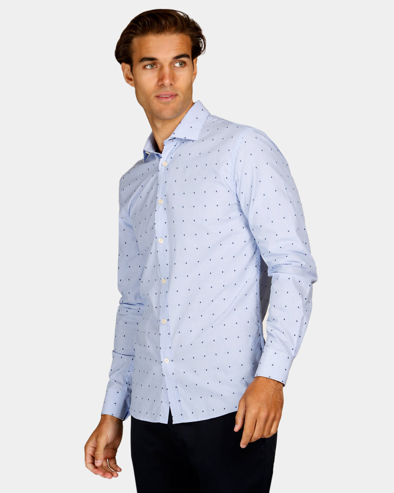 Contrast Dot Slim Fit Dress Shirt