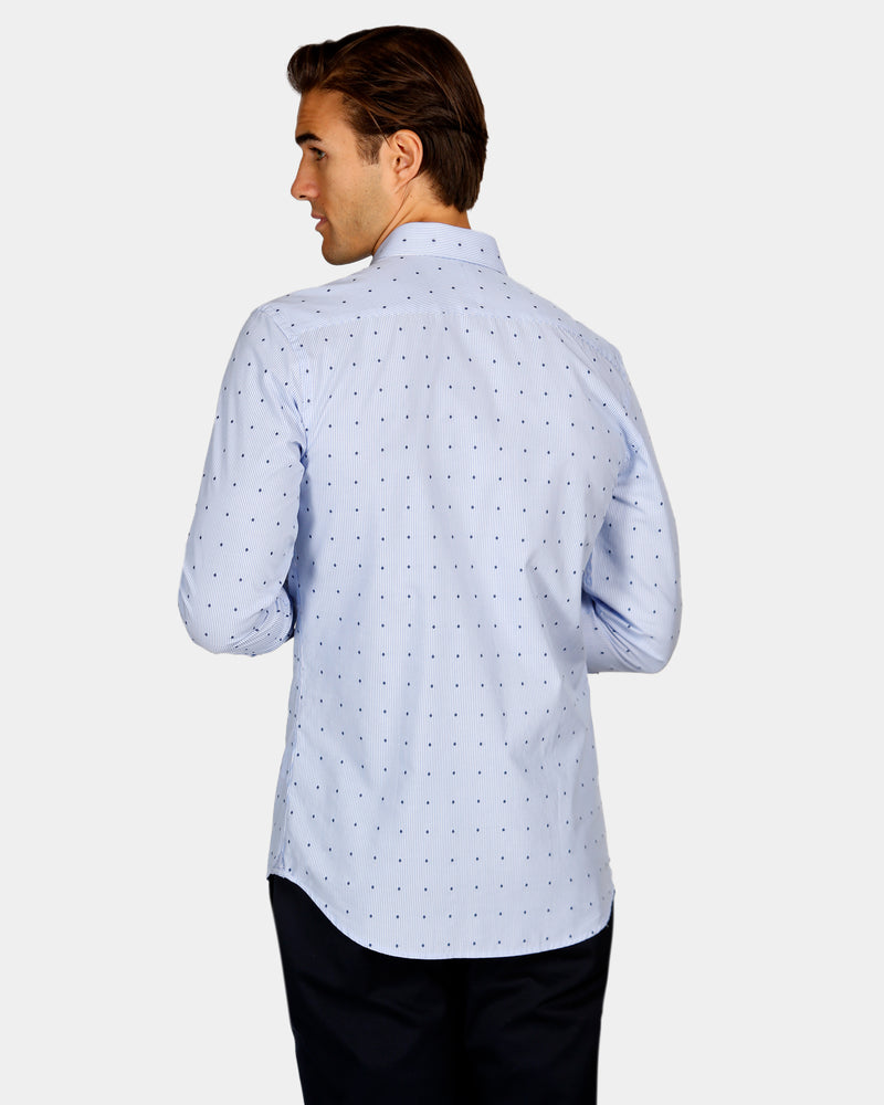 Contrast Dot Slim Fit Dress Shirt