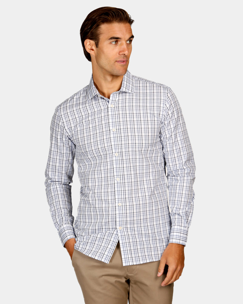 Textured Check Slim Fit Dress Shirt