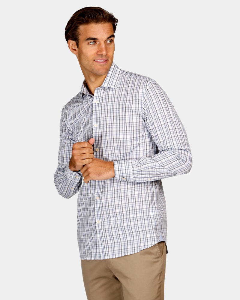 Textured Check Slim Fit Dress Shirt
