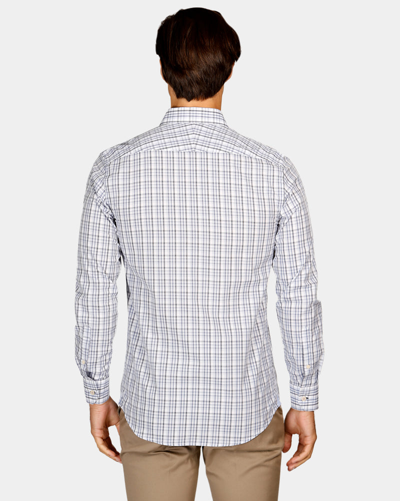 Textured Check Slim Fit Dress Shirt