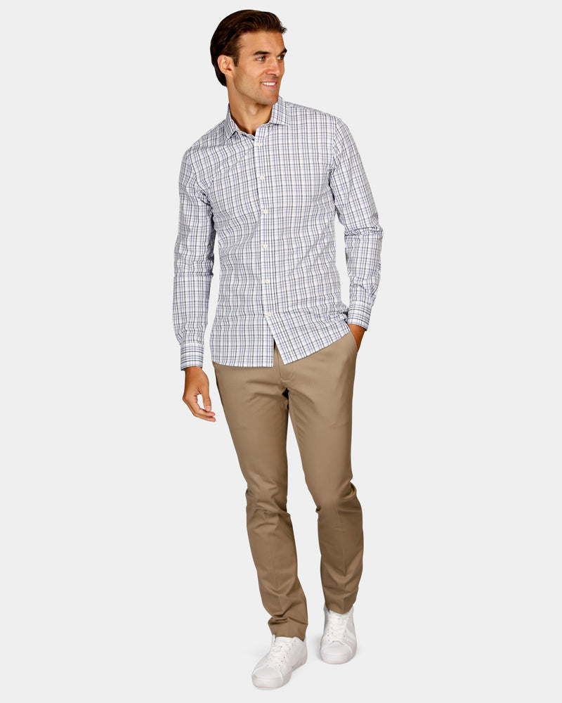 Textured Check Slim Fit Dress Shirt