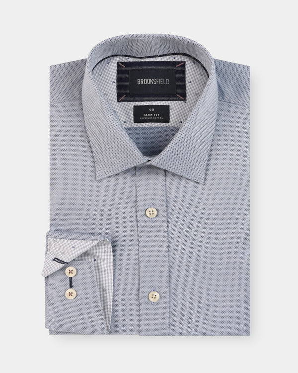 Micro Textured Slim Fit Dress Shirt
