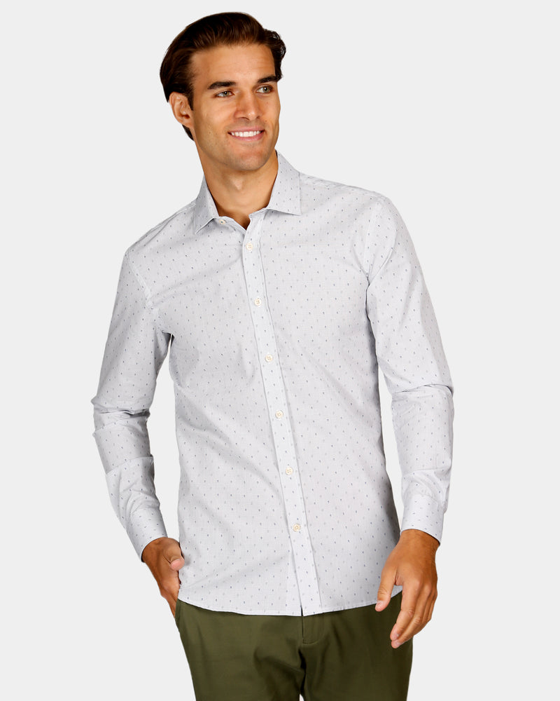 Motif Print Slim Fit Dress Shirt