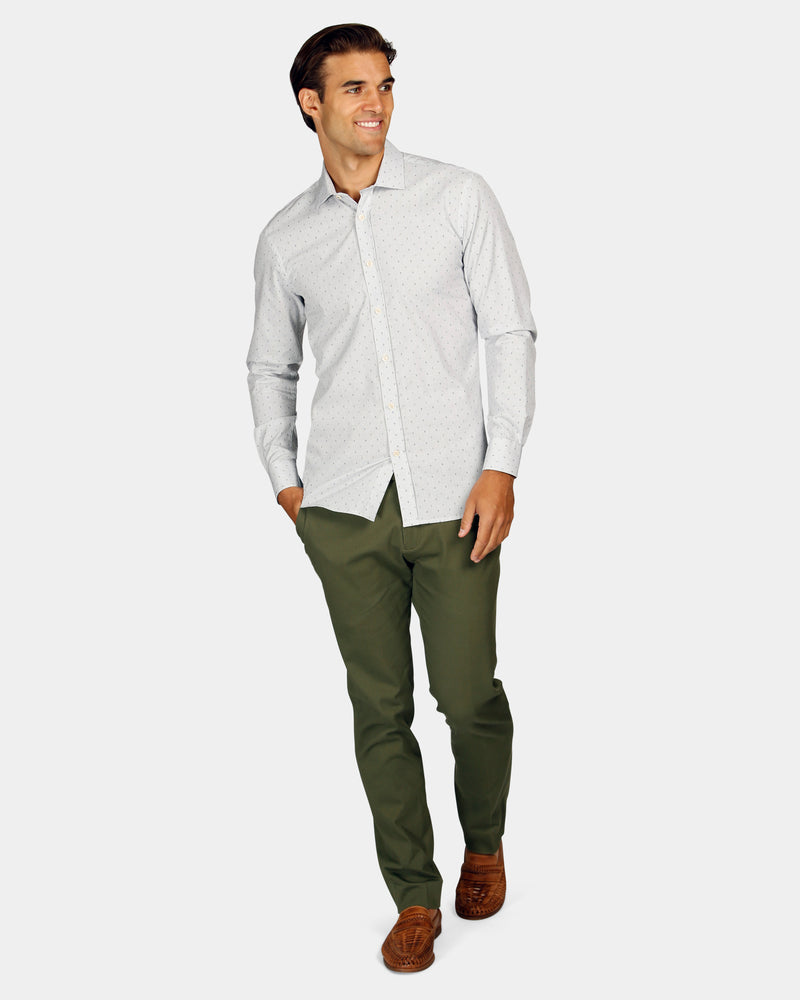 Motif Print Slim Fit Dress Shirt