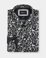 Abstract Floral Print Slim Fit Dress Shirt