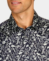 Abstract Floral Print Slim Fit Dress Shirt