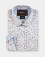 Leaf Print Slim Fit Dress Shirt