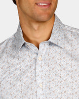 Leaf Print Slim Fit Dress Shirt
