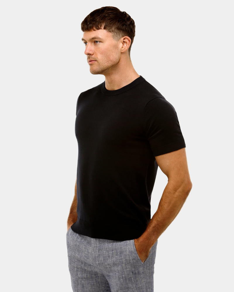 Sleek Crew Neck Knit T-Shirt