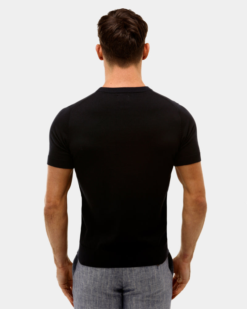 Sleek Crew Neck Knit T-Shirt