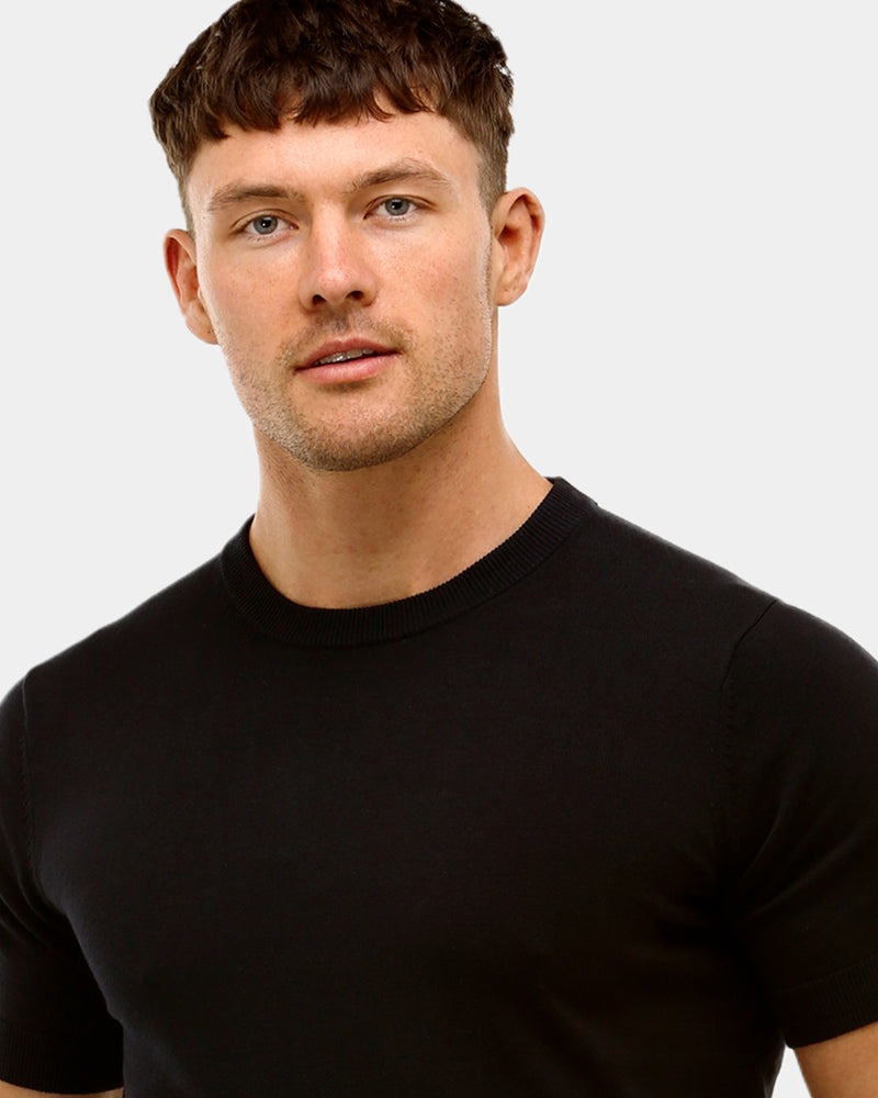 Sleek Crew Neck Knit T-Shirt