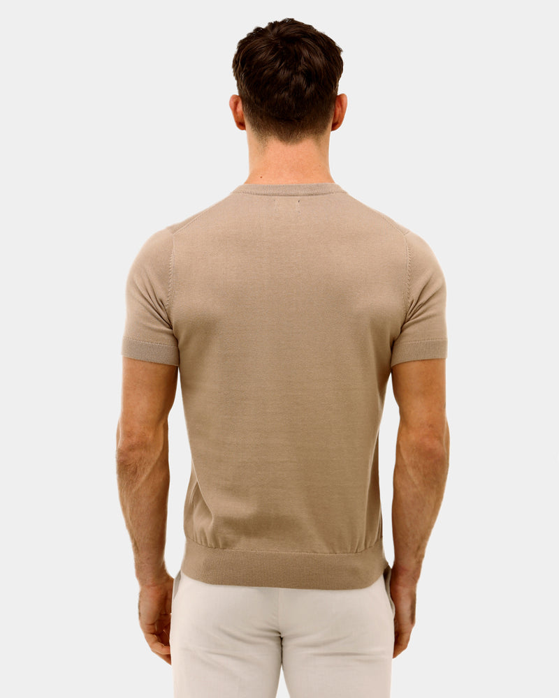 Sleek Crew Neck Knit T-Shirt