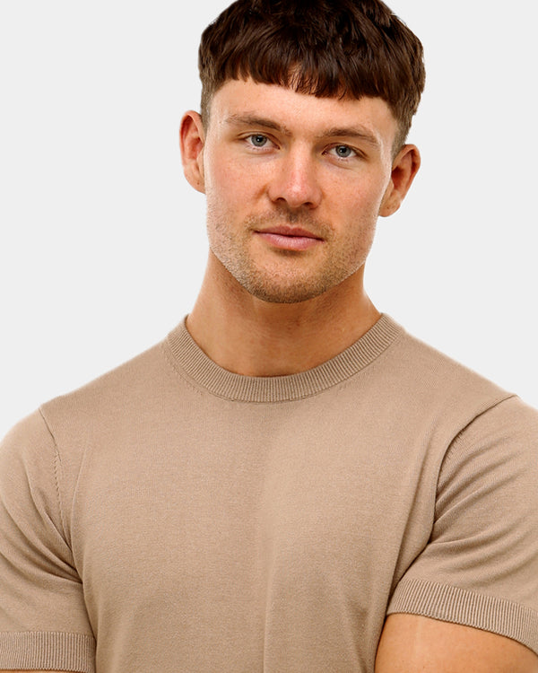 Sleek Crew Neck Knit T-Shirt