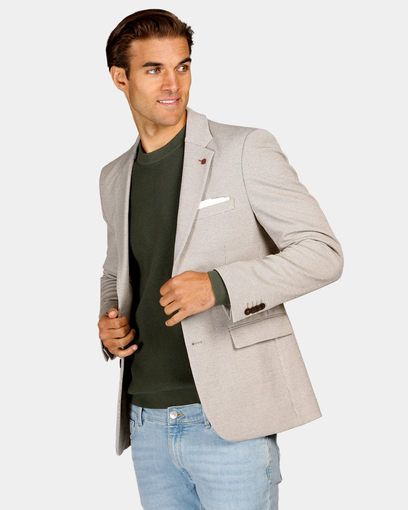 Houndstooth Knit Blazer
