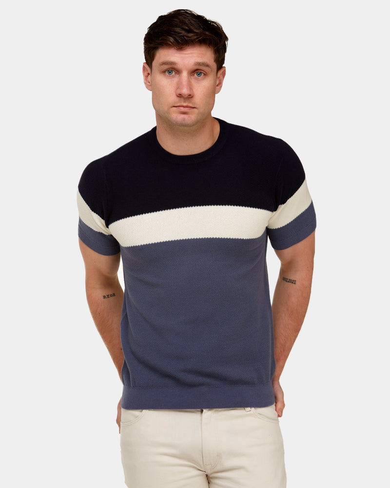 Color Block Knit T-Shirt