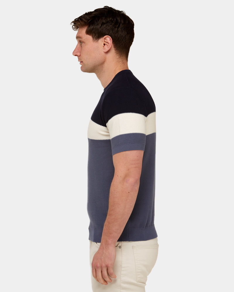 Color Block Knit T-Shirt