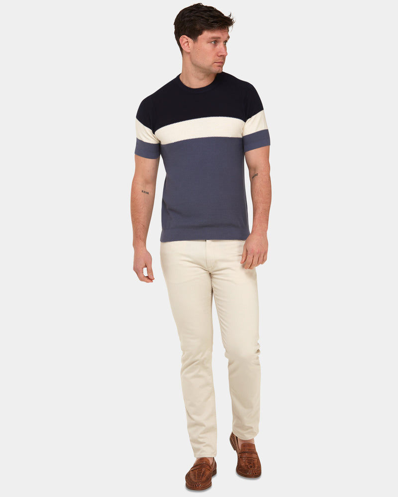 Color Block Knit T-Shirt